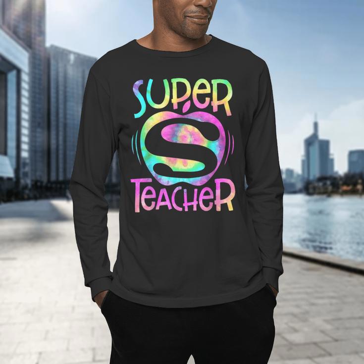 Super Teacher Back To School Apple Tie Dye First Day Men's Long Sleeve T-Shirt, gift for family, gift for coworker Super Teacher Back To School Apple Tie Dye First Day Men's Long Sleeve T-Shirt, gift for family, gift for coworker