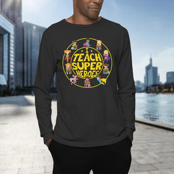 Superhero Teacher I Teach Super Heroes Men's Long Sleeve T-Shirt, gift for family, gift for coworker Superhero Teacher I Teach Super Heroes Men's Long Sleeve T-Shirt, gift for family, gift for coworker