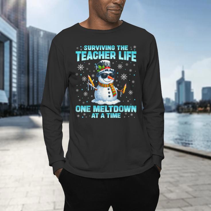 Surviving The Teacher Life Pjs Pajamas Christmas Xmas Teache Men's Long Sleeve T-Shirt, gift for family, gift for coworker Surviving The Teacher Life Pjs Pajamas Christmas Xmas Teache Men's Long Sleeve T-Shirt, gift for family, gift for coworker