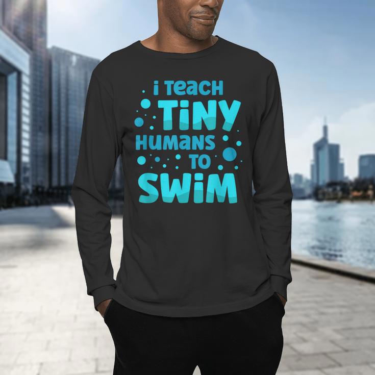 Swimming Teacher I Teach Tiny Humans To Swim Swim Instructor Men's Long Sleeve T-Shirt, gift for family, gift for coworker Swimming Teacher I Teach Tiny Humans To Swim Swim Instructor Men's Long Sleeve T-Shirt, gift for family, gift for coworker