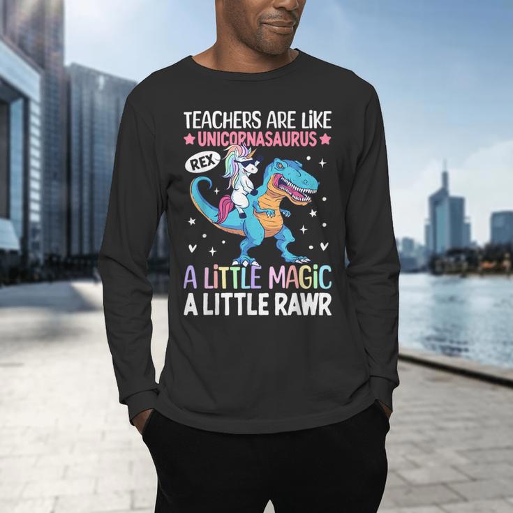 T Rex Dinosaur Unicorn Teachers Are Like Unicornasaurus Rex Men's Long Sleeve T-Shirt, gift for family, gift for coworker T Rex Dinosaur Unicorn Teachers Are Like Unicornasaurus Rex Men's Long Sleeve T-Shirt, gift for family, gift for coworker