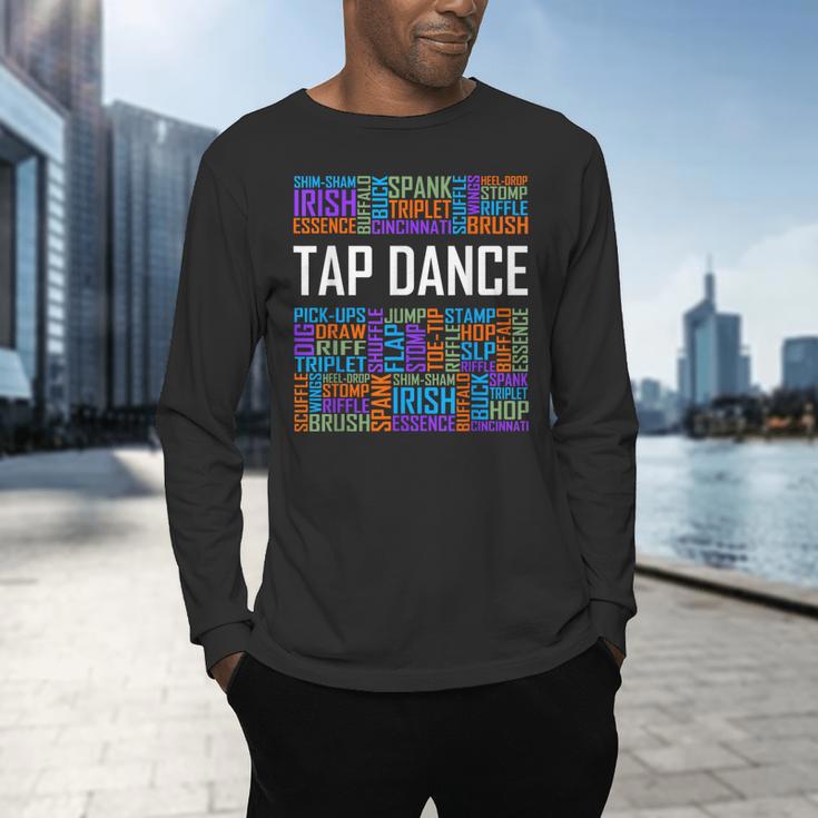 Tap Dance Words Lover Tap Dancer Dancing Teacher Men's Long Sleeve T-Shirt, gift for family, gift for coworker Tap Dance Words Lover Tap Dancer Dancing Teacher Men's Long Sleeve T-Shirt, gift for family, gift for coworker
