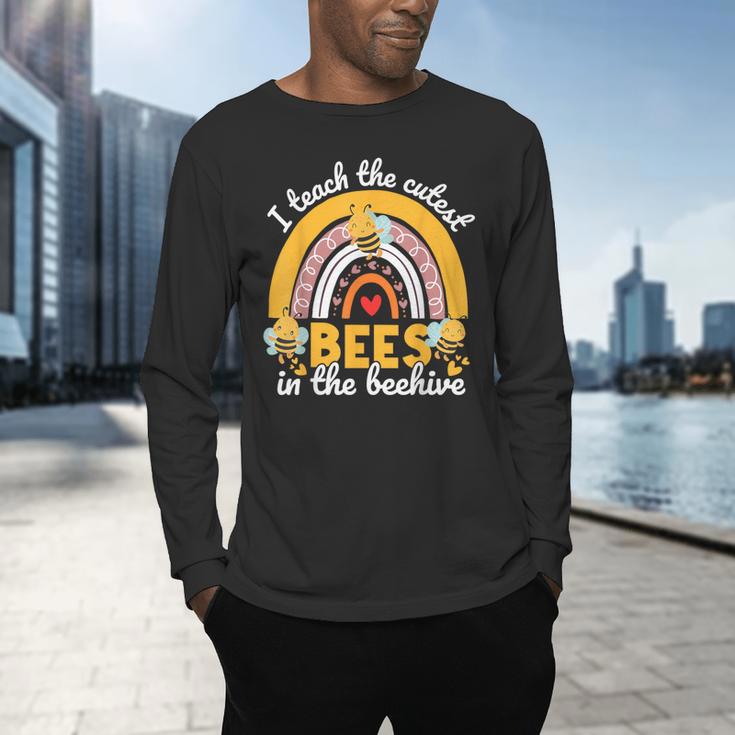 I Teach The Cutest Bees In The Beehive Teachers Day Men's Long Sleeve T-Shirt, gift for family, gift for coworker I Teach The Cutest Bees In The Beehive Teachers Day Men's Long Sleeve T-Shirt, gift for family, gift for coworker