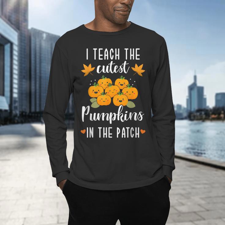 I Teach The Cutest Pumpkins In The Patch Halloween Teacher Men's Long Sleeve T-Shirt, gift for family, gift for coworker I Teach The Cutest Pumpkins In The Patch Halloween Teacher Men's Long Sleeve T-Shirt, gift for family, gift for coworker