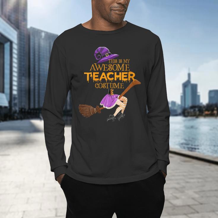 This Is My Teacher Costume Halloween Family Matching Group Men's Long Sleeve T-Shirt, gift for family, gift for coworker