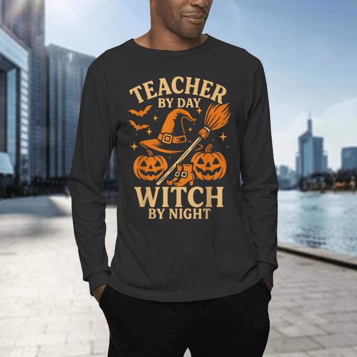 Teacher By Day Witch By Night Halloween Teacher Witch Men's Long Sleeve T-Shirt, gift for family, gift for coworker