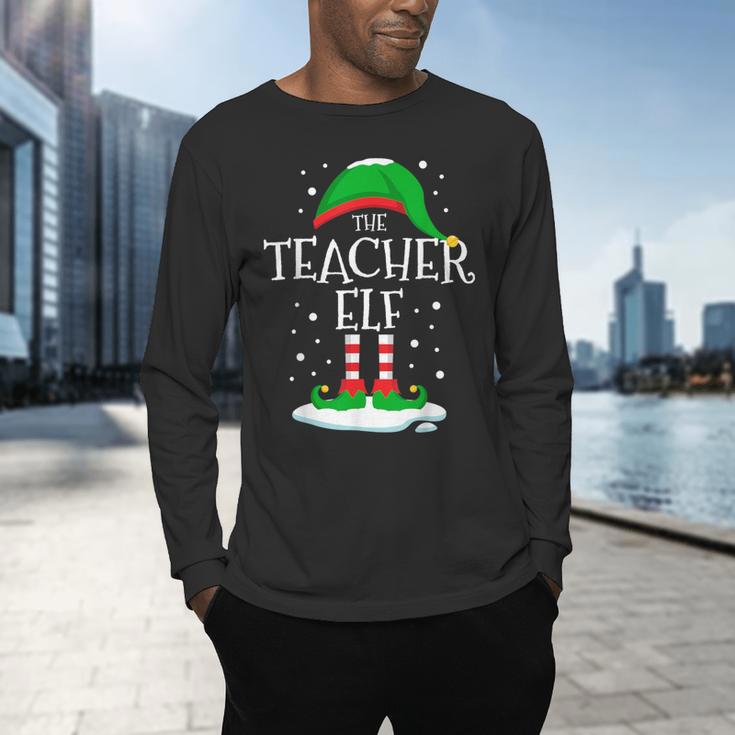 The Teacher Elf Christmas Family Matching Xmas Group For Men Women Men's Long Sleeve T-Shirt, gift for family, gift for coworker