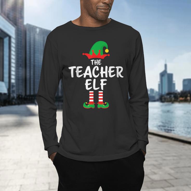 The Teacher Elf Matching Family Christmas Men's Long Sleeve T-Shirt, gift for family, gift for coworker