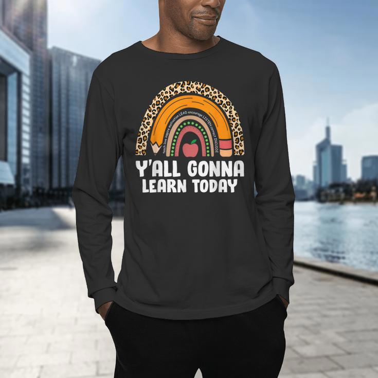 Teacher First Day Of School Y'All Gonna Learn Today Men's Long Sleeve T-Shirt, gift for family, gift for coworker Teacher First Day Of School Y'All Gonna Learn Today Men's Long Sleeve T-Shirt, gift for family, gift for coworker