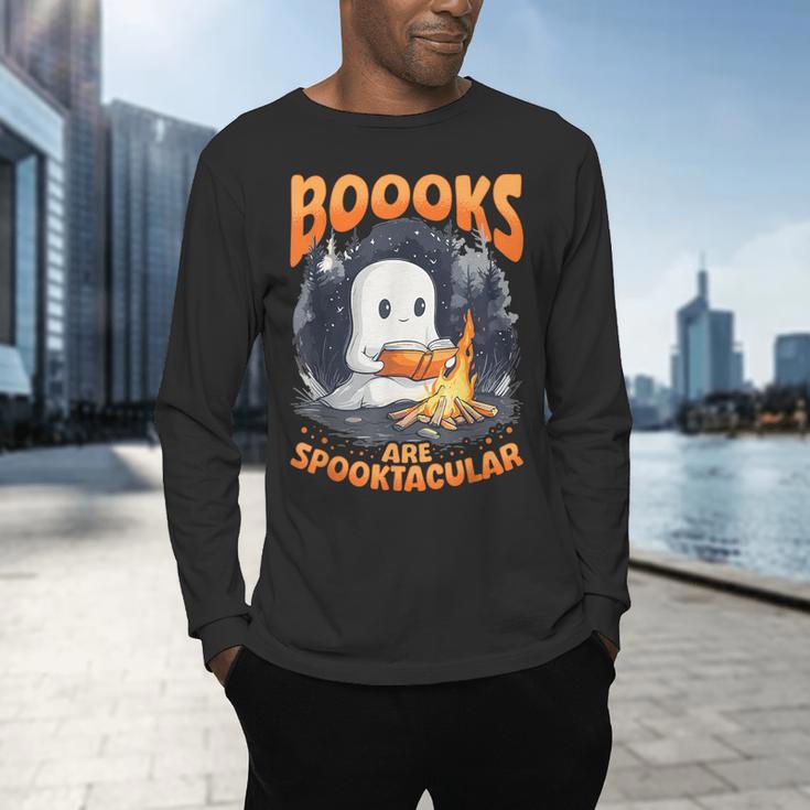 Teacher Halloween Ghost Reading Book Animal Boooks Are Men's Long Sleeve T-Shirt, gift for family, gift for coworker Teacher Halloween Ghost Reading Book Animal Boooks Are Men's Long Sleeve T-Shirt, gift for family, gift for coworker