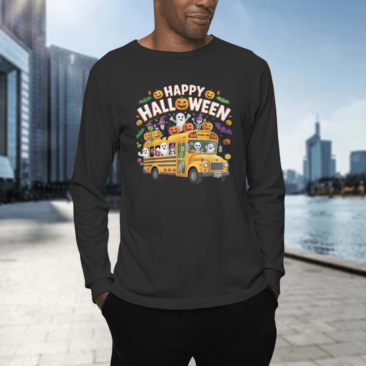 Teacher Halloween School Bus Driver Cute Ghost Witch Party Men's Long Sleeve T-Shirt, gift for family, gift for coworker Teacher Halloween School Bus Driver Cute Ghost Witch Party Men's Long Sleeve T-Shirt, gift for family, gift for coworker