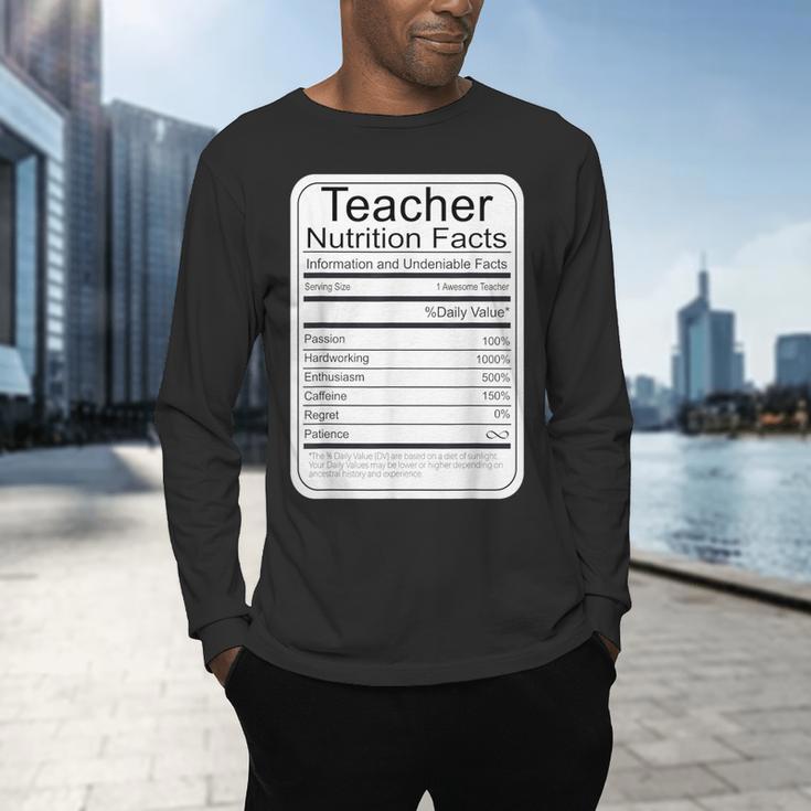 Teacher Nutrition Facts Teachers Nutritional Fact Men's Long Sleeve T-Shirt, gift for family, gift for coworker Teacher Nutrition Facts Teachers Nutritional Fact Men's Long Sleeve T-Shirt, gift for family, gift for coworker