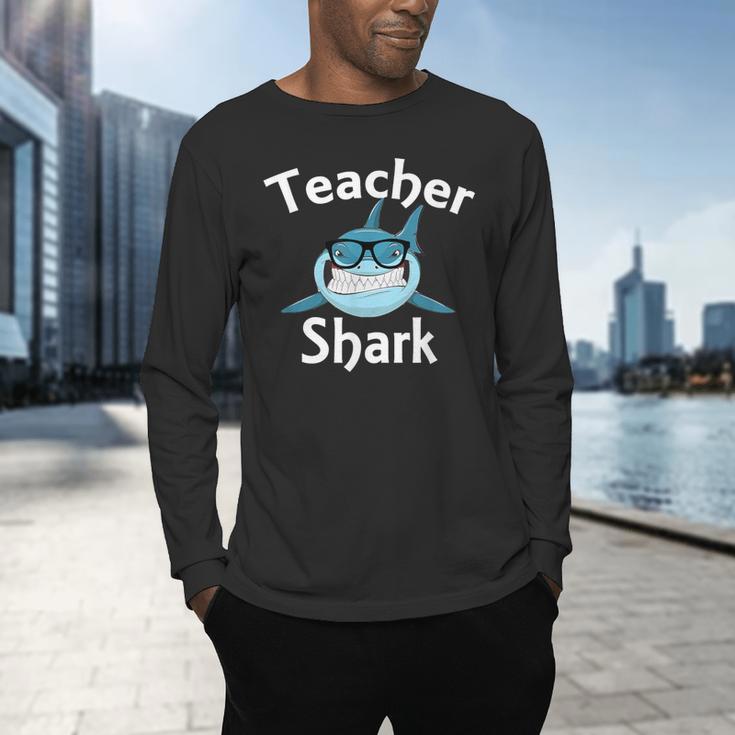 Teacher Shark Teacher For Men Women Men's Long Sleeve T-Shirt, gift for family, gift for coworker