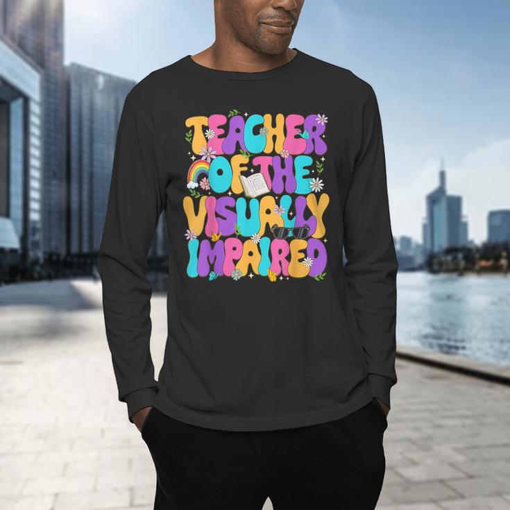 Teacher Of The Visually Impaired Blindness Awareness Men's Long Sleeve T-Shirt, gift for family, gift for coworker