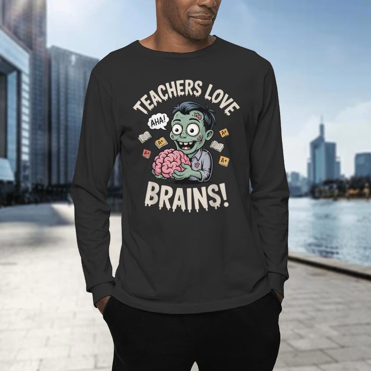 Teachers Love Brains Shirt Men Women Teacher Halloween Men's Long Sleeve T-Shirt, gift for family, gift for coworker Teachers Love Brains Shirt Men Women Teacher Halloween Men's Long Sleeve T-Shirt, gift for family, gift for coworker