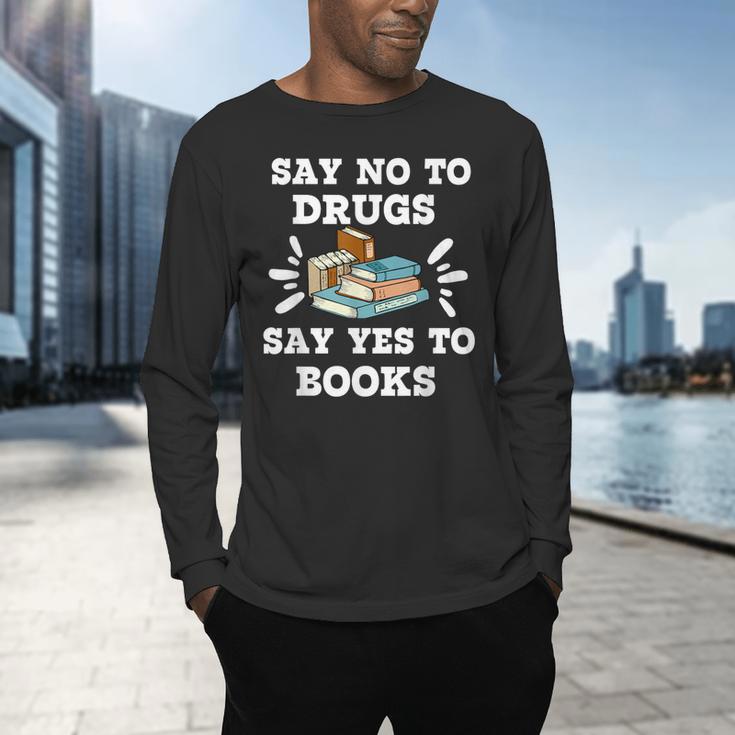 Teachers Red Ribbon Week Say No To Drugs Say Yes To Books Men's Long Sleeve T-Shirt, gift for family, gift for coworker Teachers Red Ribbon Week Say No To Drugs Say Yes To Books Men's Long Sleeve T-Shirt, gift for family, gift for coworker