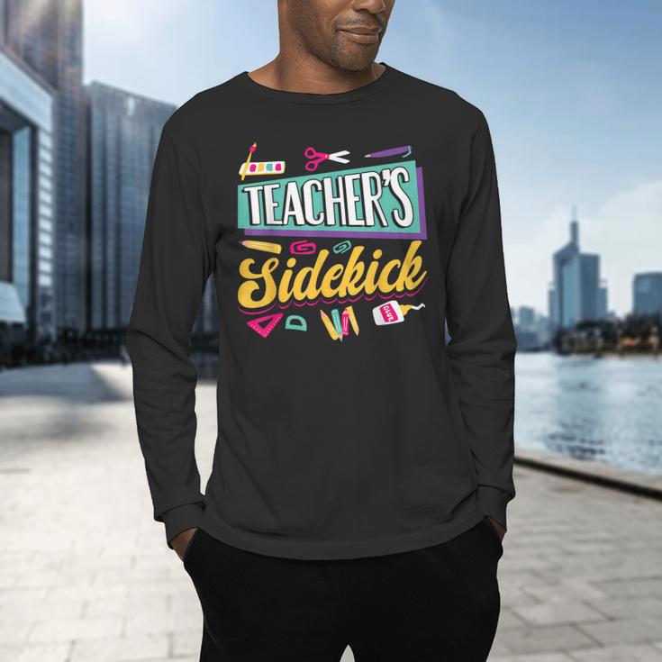 Teacher's Sidekick Teacher Assisting Teaching Assistant Men's Long Sleeve T-Shirt, gift for family, gift for coworker Teacher's Sidekick Teacher Assisting Teaching Assistant Men's Long Sleeve T-Shirt, gift for family, gift for coworker