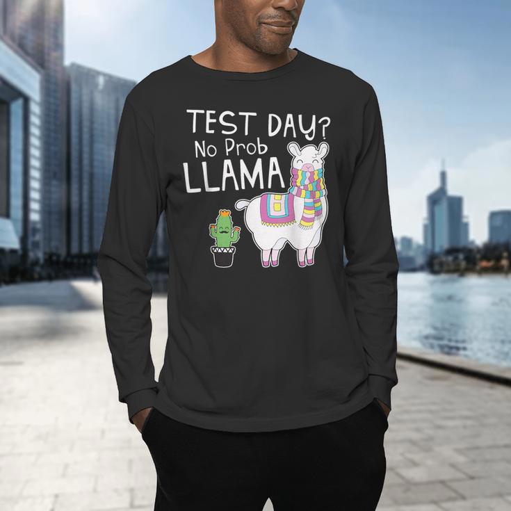 Teachers Testing Day Test Day No Prob Llama Teacher Men's Long Sleeve T-Shirt, gift for family, gift for coworker Teachers Testing Day Test Day No Prob Llama Teacher Men's Long Sleeve T-Shirt, gift for family, gift for coworker