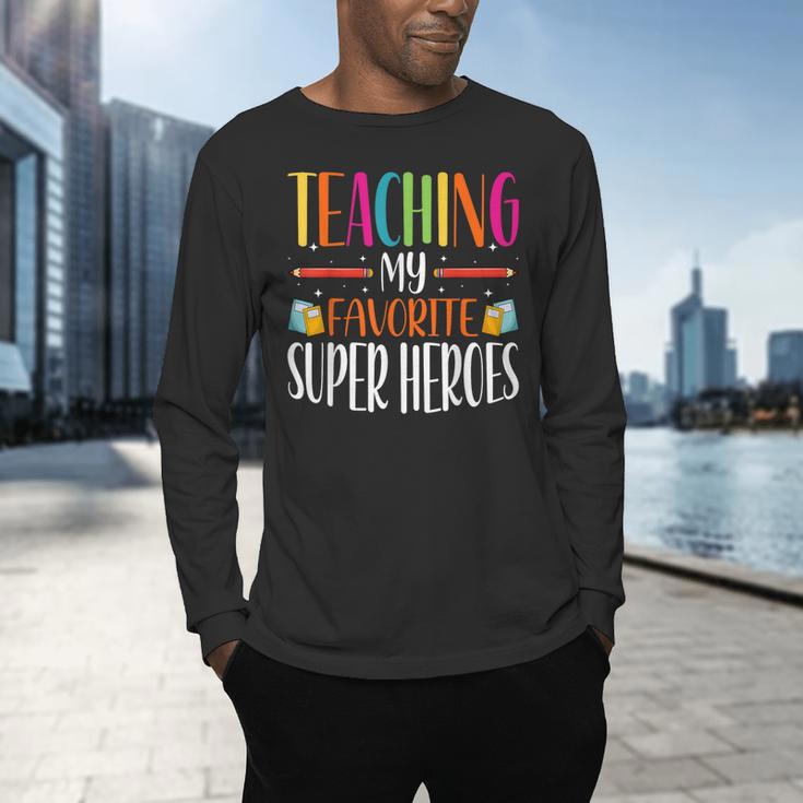 Teaching My Favorite Superheros Men Women SPED Teacher Men's Long Sleeve T-Shirt, gift for family, gift for coworker