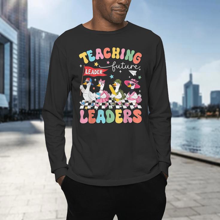 Teaching Future Leaders Groovy Teacher Back To School Men's Long Sleeve T-Shirt, gift for family, gift for coworker Teaching Future Leaders Groovy Teacher Back To School Men's Long Sleeve T-Shirt, gift for family, gift for coworker