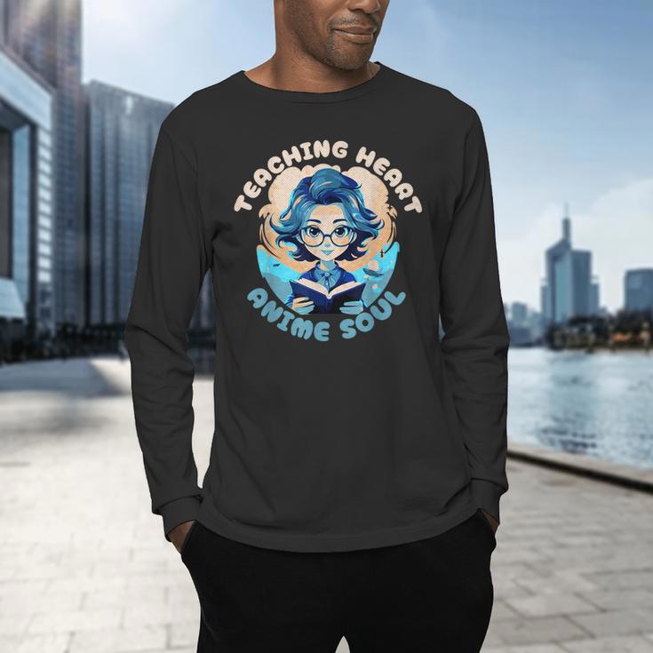 Teaching Heart Anime Soul Teacher Otaku Manga Men's Long Sleeve T-Shirt, gift for family, gift for coworker Teaching Heart Anime Soul Teacher Otaku Manga Men's Long Sleeve T-Shirt, gift for family, gift for coworker