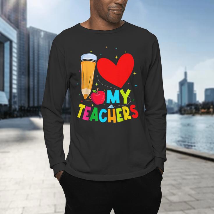 Teens Graduation I Heart My Teachers I Love My Teachers Men's Long Sleeve T-Shirt, gift for family, gift for coworker