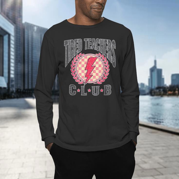 Tired Teachers Club Study Lover School Apparel Men's Long Sleeve T-Shirt, gift for family, gift for coworker Tired Teachers Club Study Lover School Apparel Men's Long Sleeve T-Shirt, gift for family, gift for coworker