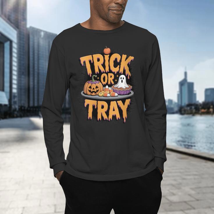 Trick Or Tray Halloween Cafeteria Teacher School Men's Long Sleeve T-Shirt, gift for family, gift for coworker