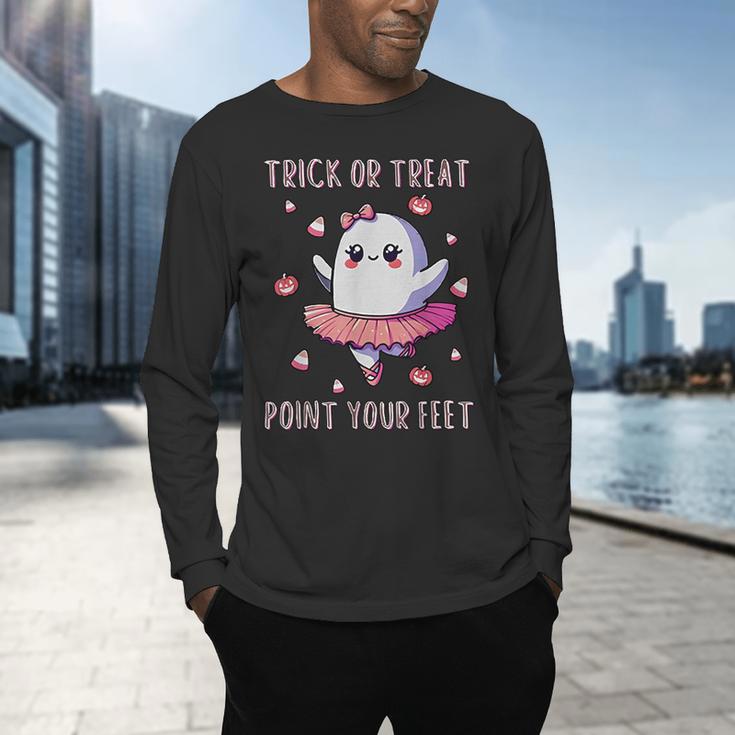 Trick Or Treat Point Your Feet Halloween Ghost Dance Teacher Men's Long Sleeve T-Shirt, gift for family, gift for coworker