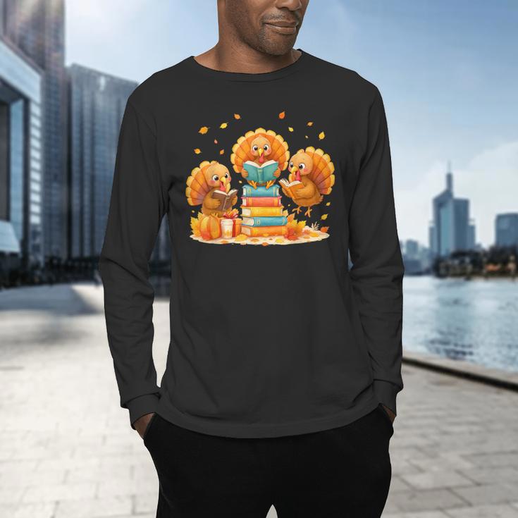 Turkey Read Books Reading Fall Thanksgiving Teacher Men's Long Sleeve T-Shirt, gift for family, gift for coworker Turkey Read Books Reading Fall Thanksgiving Teacher Men's Long Sleeve T-Shirt, gift for family, gift for coworker
