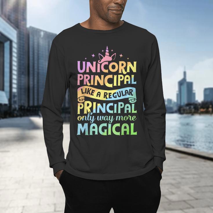 Unicorn Principal Back To School Teacher Appreciation Men's Long Sleeve T-Shirt, gift for family, gift for coworker