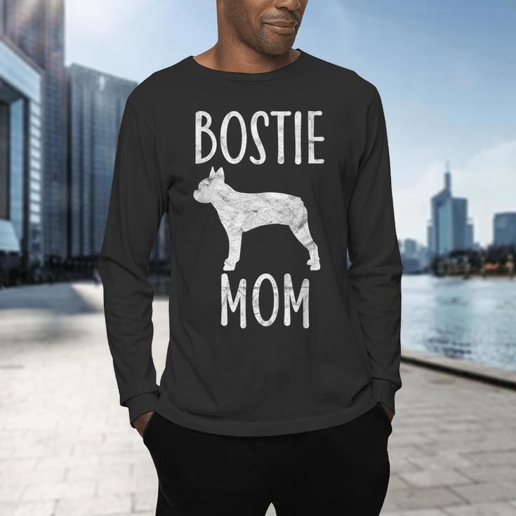 Vintage Boston Terrier Mom Dog Owner Bostie Mother Men's Long Sleeve T-Shirt, gift for family, gift for coworker