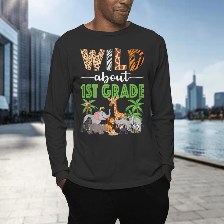 Wild About 1st Grade Teacher Student First Grade Zoo Safari Men's Long Sleeve T-Shirt, gift for family, gift for coworker Wild About 1st Grade Teacher Student First Grade Zoo Safari Men's Long Sleeve T-Shirt, gift for family, gift for coworker