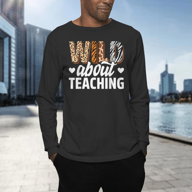 Wild About Teaching Teacher Teaching Back To School Men's Long Sleeve T-Shirt, gift for family, gift for coworker Wild About Teaching Teacher Teaching Back To School Men's Long Sleeve T-Shirt, gift for family, gift for coworker