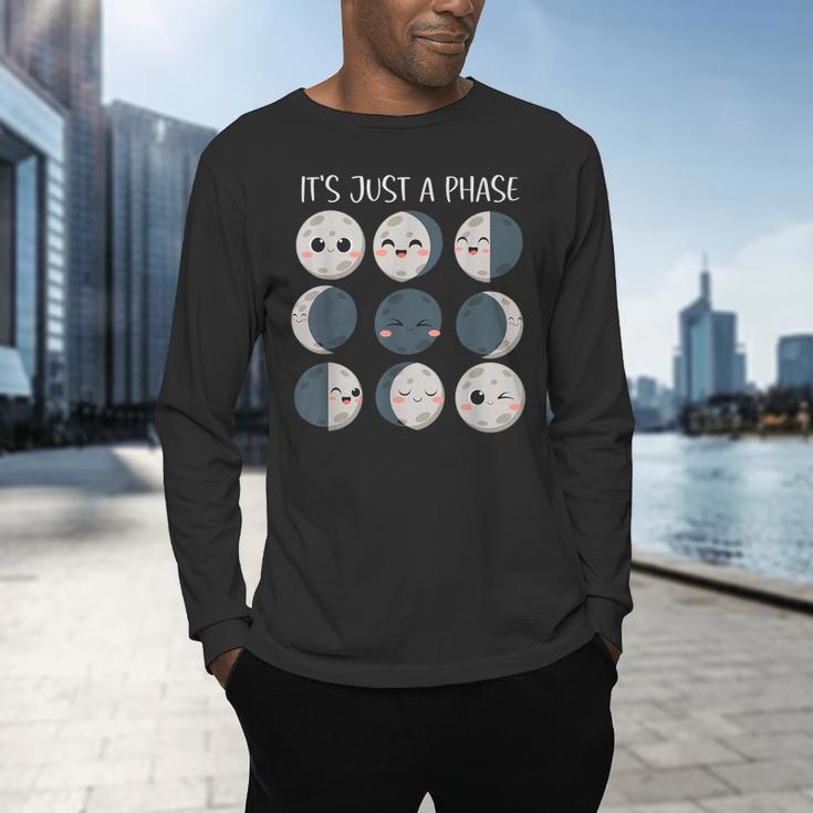 Women Science Teacher Moon Phases Scientist Back To School Men's Long Sleeve T-Shirt, gift for family, gift for coworker