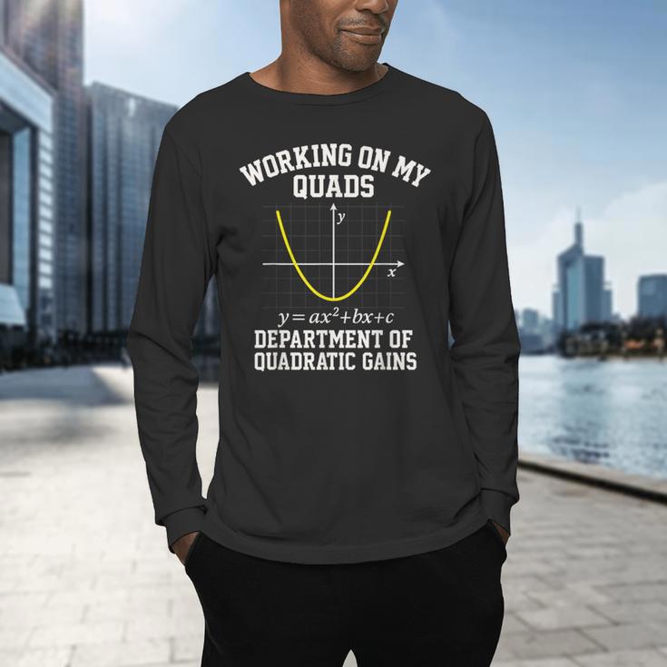 Working On My Quads Algebra Math Gym Teacher Men's Long Sleeve T-Shirt, gift for family, gift for coworker