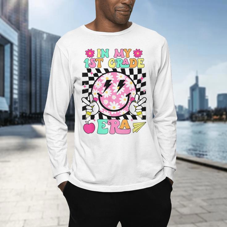 In My 1st Grade Era Smile Face Back To School Teacher Kid Men's Long Sleeve T-Shirt, gift for family, gift for coworker In My 1st Grade Era Smile Face Back To School Teacher Kid Men's Long Sleeve T-Shirt, gift for family, gift for coworker