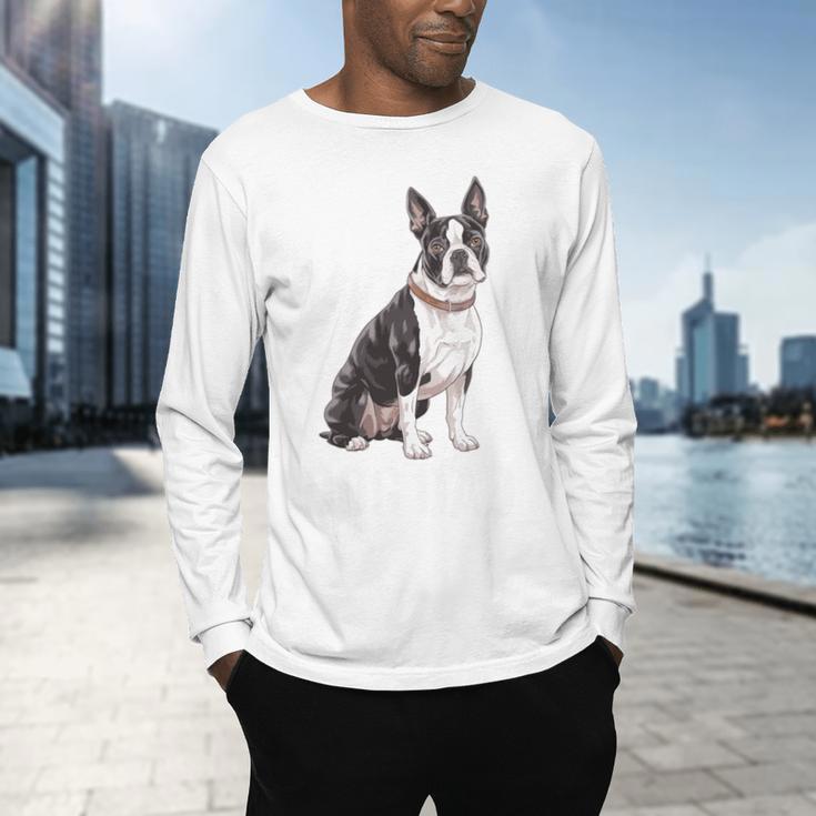 Boston Terrier Dog Dad Boston Terrier Dog Lovers Men's Long Sleeve T-Shirt, gift for family, gift for coworker