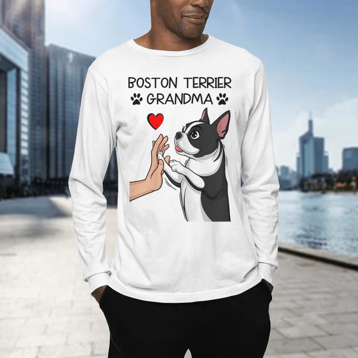 Boston Terrier Grandma Mother's Day Dog Mom Men's Long Sleeve T-Shirt, gift for family, gift for coworker