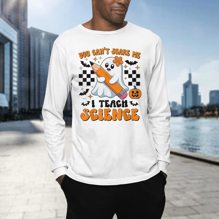 You Can't Scare Me I Teach Science Retro Teacher Halloween Men's Long Sleeve T-Shirt, gift for family, gift for coworker You Can't Scare Me I Teach Science Retro Teacher Halloween Men's Long Sleeve T-Shirt, gift for family, gift for coworker