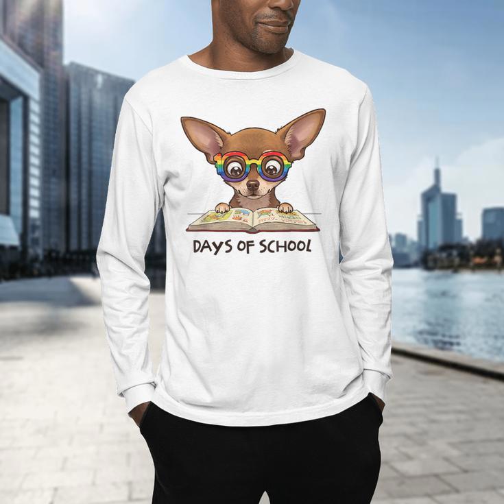 Chihuahua 100 Days Of School Rainbow Glasses Teacher Men's Long Sleeve T-Shirt, gift for family, gift for coworker Chihuahua 100 Days Of School Rainbow Glasses Teacher Men's Long Sleeve T-Shirt, gift for family, gift for coworker