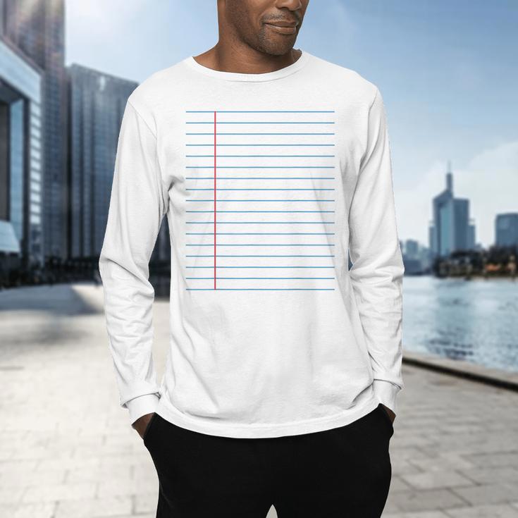 College Ruled Lined Paper Student Teacher Professor Costume Men's Long Sleeve T-Shirt, gift for family, gift for coworker College Ruled Lined Paper Student Teacher Professor Costume Men's Long Sleeve T-Shirt, gift for family, gift for coworker
