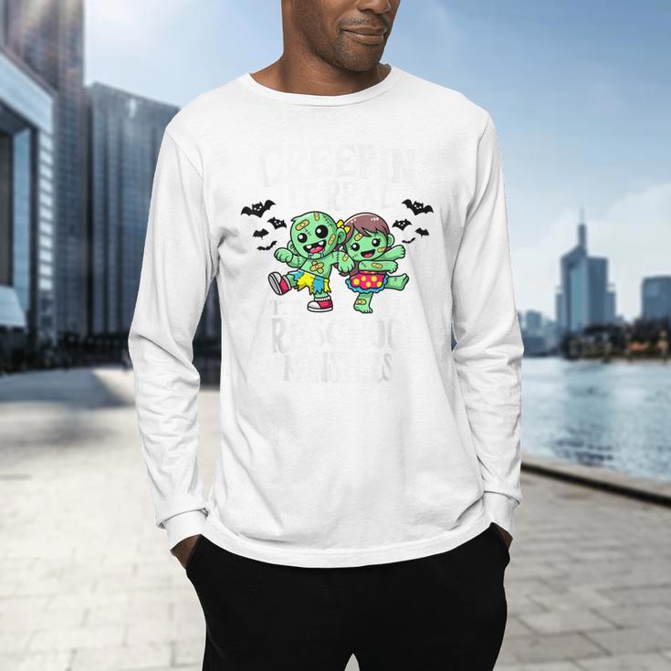 Creepin It Real Monster School Preschool Teacher Halloween Men's Long Sleeve T-Shirt, gift for family, gift for coworker