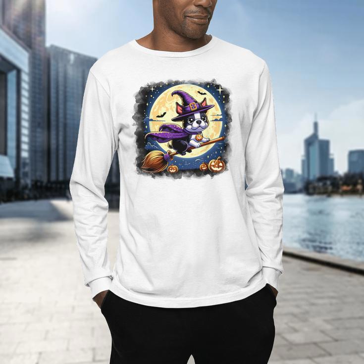 Cute Boston Terrier Halloween Costume Dog Lover Women Girls Men's Long Sleeve T-Shirt, gift for family, gift for coworker