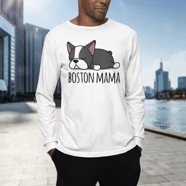 Cute Boston Terrier Boston Mama Men's Long Sleeve T-Shirt, gift for family, gift for coworker