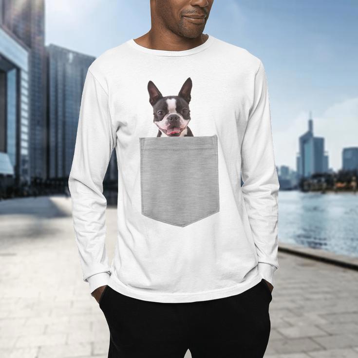 Dog In Your Pocket Boston Terrier For Men Women Girls Kids Men's Long Sleeve T-Shirt, gift for family, gift for coworker