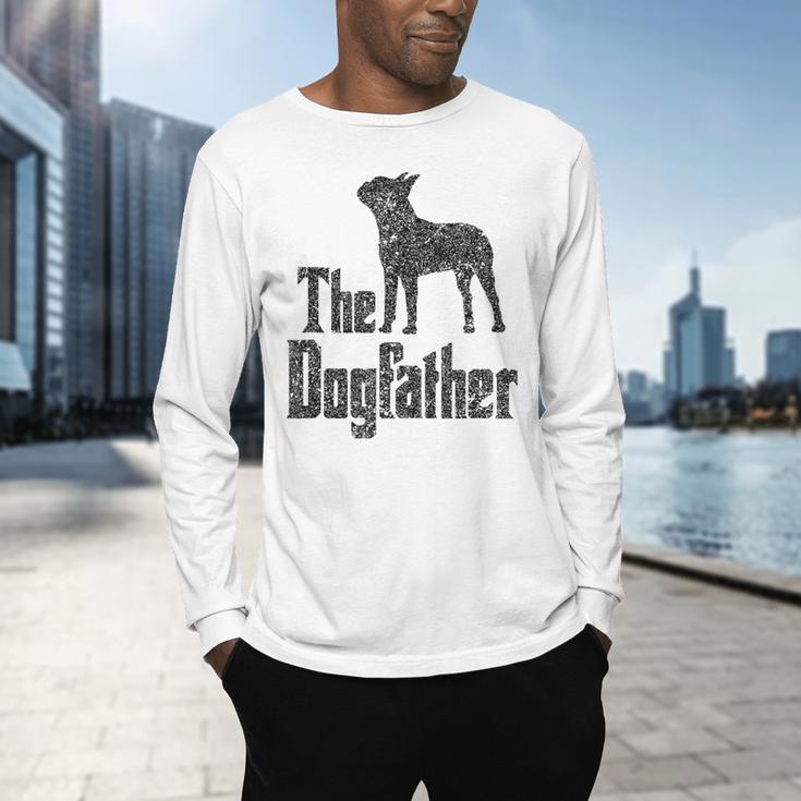 The Dogfather Boston Terrier Dog Funny Dog Gift T-Shirt For Men Women Girls Kids Men's Long Sleeve T-Shirt, gift for family, gift for coworker