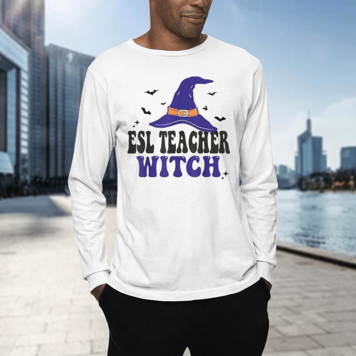 ESL Teacher Witch Halloween Matching Group Costume Men's Long Sleeve T-Shirt, gift for family, gift for coworker ESL Teacher Witch Halloween Matching Group Costume Men's Long Sleeve T-Shirt, gift for family, gift for coworker