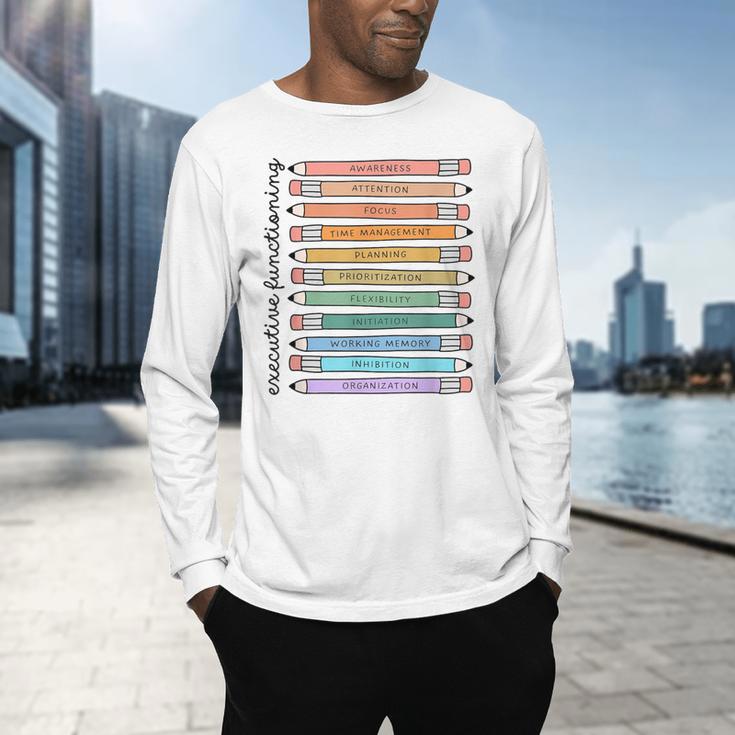 Executive Functioning Skills Back To School Sped Teacher SLP Men's Long Sleeve T-Shirt, gift for family, gift for coworker Executive Functioning Skills Back To School Sped Teacher SLP Men's Long Sleeve T-Shirt, gift for family, gift for coworker