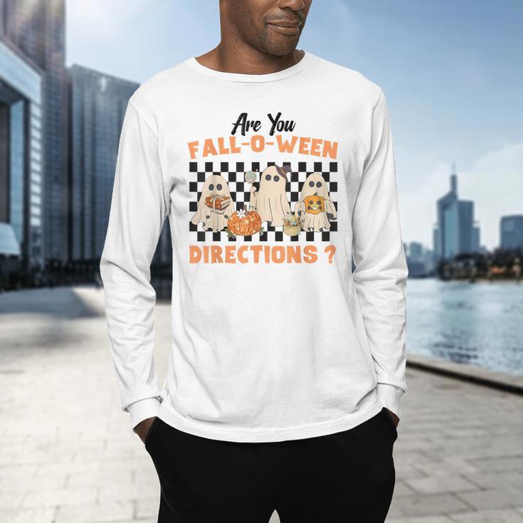 Are You Fall-O-Ween Directions Halloween Ghost Fall Teacher Men's Long Sleeve T-Shirt, gift for family, gift for coworker Are You Fall-O-Ween Directions Halloween Ghost Fall Teacher Men's Long Sleeve T-Shirt, gift for family, gift for coworker